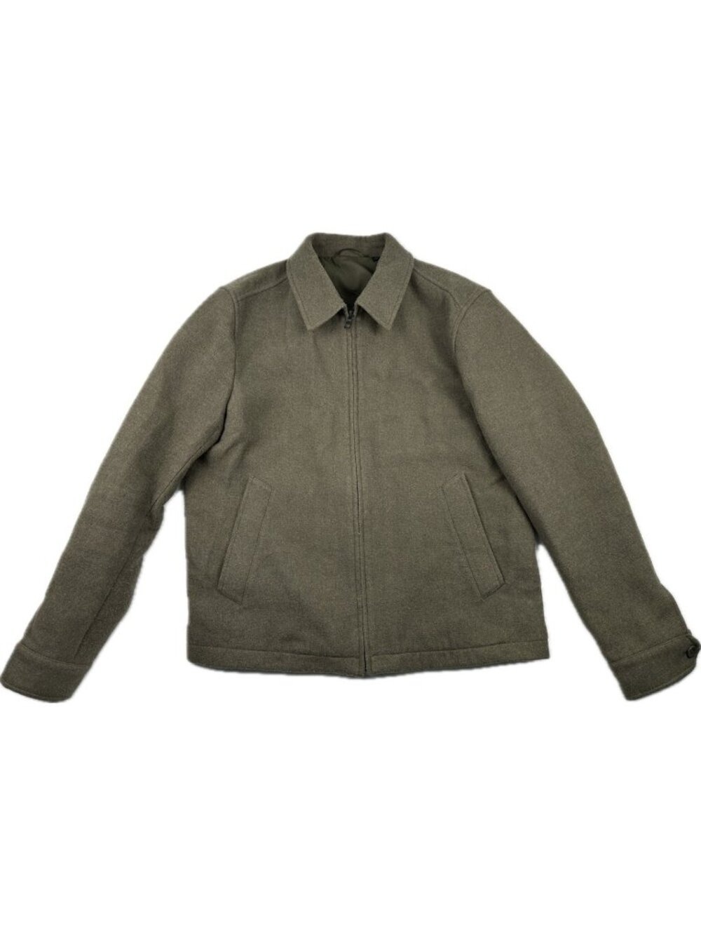 UNIQLO Men’s Green Short Blouson Jacket Medium Zip Closure Pockets Solid